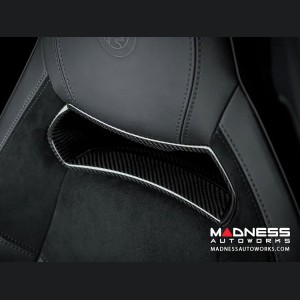 Alfa Romeo Giulia Sparco Seats Headrest Inserts Covers - Carbon Fiber - Quadrifoglio Model